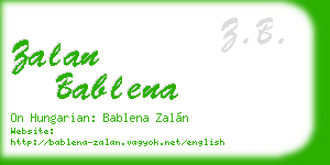 zalan bablena business card